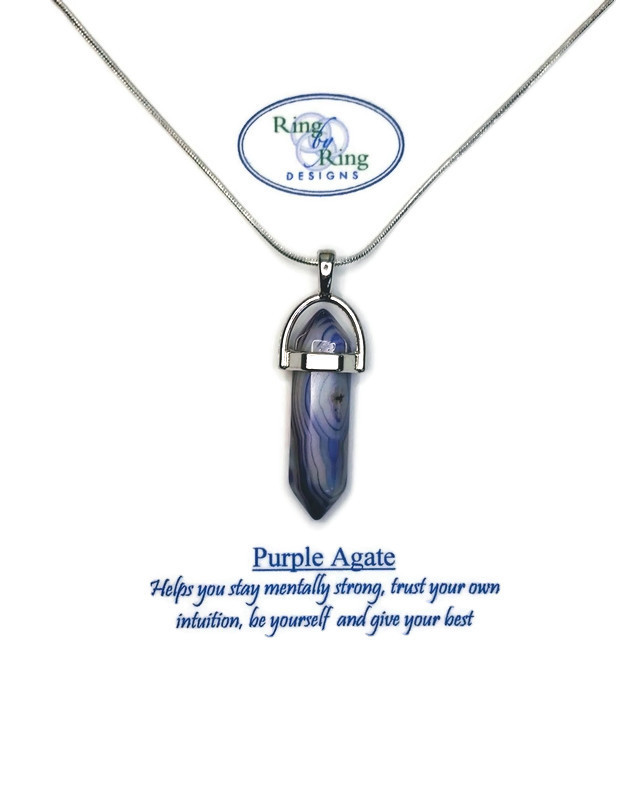 Purple Agate Gemstone Pendant