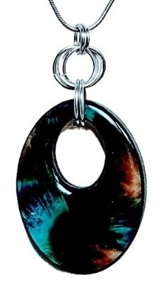 Taka He Feather Mother-of-Pearl  Oval Necklace